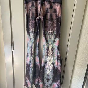 Teeki Eagle Feather Pink Bell Bottoms